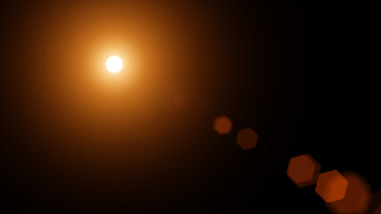 Overlay, flare light transition, effects sunlight, lens flare, light leaks. High-quality stock image of warm sun rays light effects, overlays or golden flare isolated on black background for design	