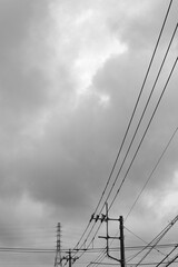 Fototapeta premium 街に張り巡らされている電線