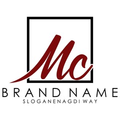 letter mc logo design concept vector - obrazy, fototapety, plakaty