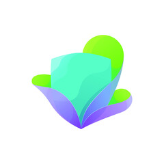 Flower Shield Logo Graphic Resource