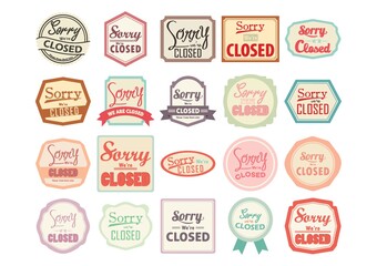 sorry we are closed labels collection