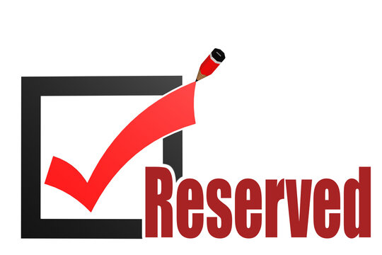 Reserved word with check mark and pencil