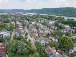 Fototapeta na wymiar Aspinwall Pennsylvania Aerial Skyline cityscape