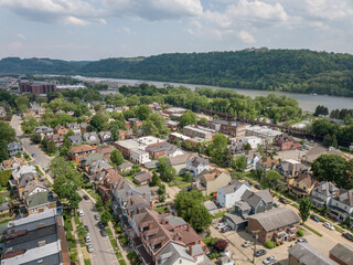 Fototapeta premium Aspinwall Pennsylvania Aerial Skyline cityscape