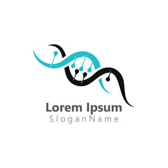 Fototapeta premium DNA Helix icon logo template human genetic vector Simple logo vector illustration