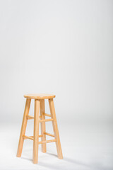 wooden stool on white background
