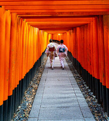 Fushimi Inari Shrine, Geisha at the Temple of 1,000 Tori Gates - Kyoto, Japan