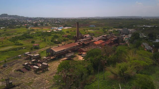 Amazing hyperlapse of old sugar cane factory in Usine on the Caribbean island of Trinidad