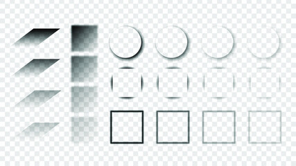 Set Collection Vector Transparent Overlay Black Soft Shadows Template Design Elements