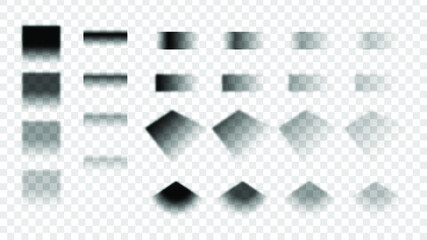Set Collection Vector Transparent Overlay Black Soft Shadows Template Design Elements