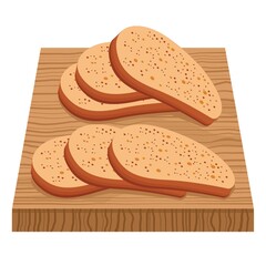 bread slices on chopping board
