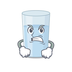 A cartoon picture of glass of water showing an angry face