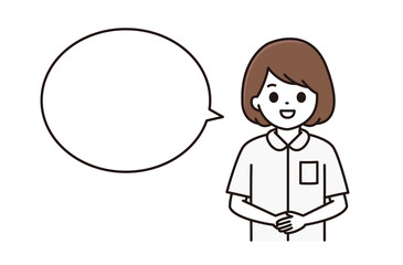 手を前で組む看護師