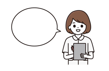 カルテに記入をする看護師