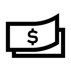 Stack of dollar money issued by bank icon.