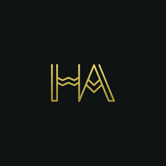 Creative modern elegant trendy unique artistic HA AH H A initial based letter icon logo