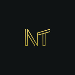 Creative modern elegant trendy unique artistic NT TN N T initial based letter icon logo