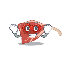 A cartoon drawing of lamb chop in a Super hero character
