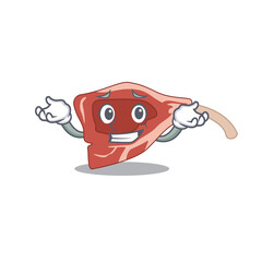 Obraz premium A cute picture of grinning lamb chop caricature character