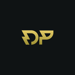 Creative modern elegant trendy unique artistic DP PD D P initial based letter icon logo