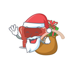 Cartoon design of lamb chop Santa having Christmas gift