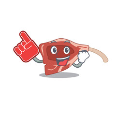 Obraz premium Lamb chop in cartoon drawing character design with Foam finge