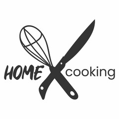 Home cooking. Badges, labels and logo elements, retro symbols for bakery shop, cooking club, cafe, or home cooking. Vector emblem