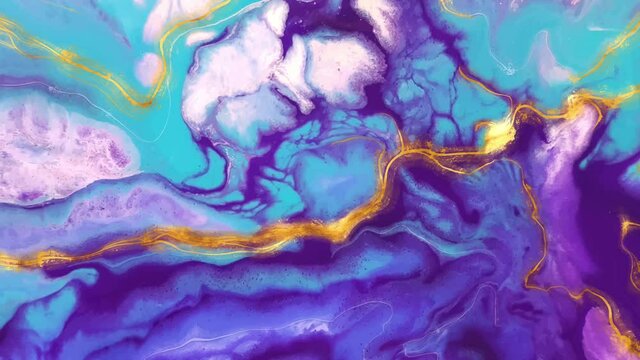 Marble texture background animation. 4k Fluid watercolor ink drop footage