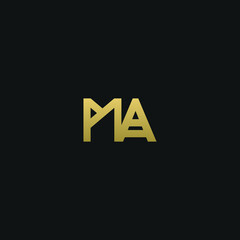 Obraz premium Creative modern elegant trendy unique artistic MA AM M A initial based letter icon logo.