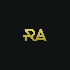 Creative modern elegant trendy unique artistic RA AR R A initial based letter icon logo.