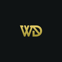 Creative modern elegant trendy unique artistic WD DW W D initial based letter icon logo.