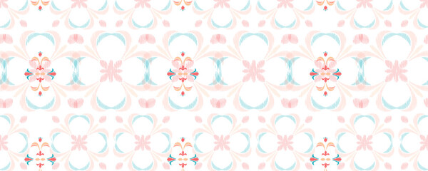 Uzbek ikat silk fabric pattern, motif ethnic indigo colors. Tite repeat pattern.