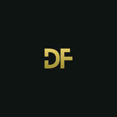 Creative modern elegant trendy unique artistic DF FD D F initial based letter icon logo.