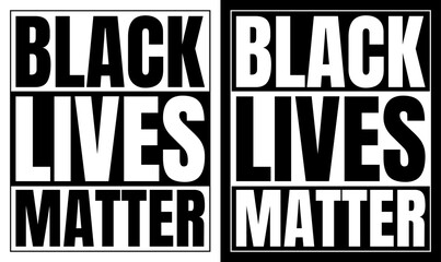 Naklejka premium Black and white black lives matter sign.