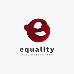 Vector Logo Illustration Equality Gradient Colorful Style.