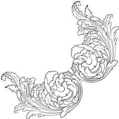 Classical baroque vector of vintage element for design. Decorative design element filigree calligraphy vector. You can use for wedding decoration of greeting card and laser cutting.