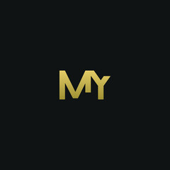 Creative modern elegant trendy unique artistic MY YM M Y initial based letter icon logo.