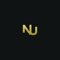 Creative modern elegant trendy unique artistic NU UN N U initial based letter icon logo.