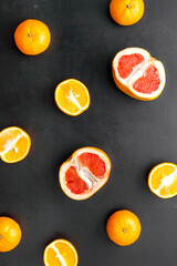 Citrus fruit slices citrus pattern top view