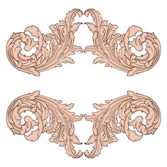 Obraz premium Classical baroque vector of vintage element for design. Decorative design element filigree calligraphy vector. You can use for wedding decoration of greeting card and laser cutting.