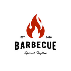 barbecue logo concept, food design template