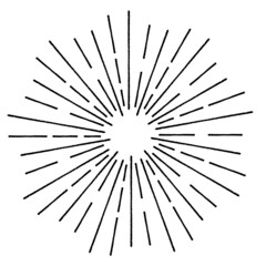 Obraz premium Radial Lines in Circle Form for comic books . Explosion background . Vector Illustration . Vintage round Logo . Handwritten Design element . Abstract Geometric shape . Sunburst .