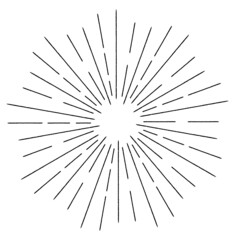 Obraz premium Radial Lines in Circle Form for comic books . Explosion background . Vector Illustration . Vintage round Logo . Handwritten Design element . Abstract Geometric shape . Sunburst .