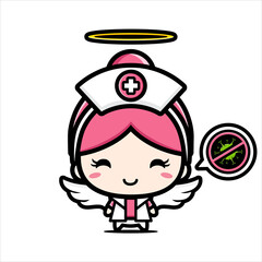 The nurse's vector design is an angel