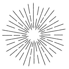 Obraz premium Radial Lines in Circle Form for comic books . Explosion background . Vector Illustration . Vintage round Logo . Handwritten Design element . Abstract Geometric shape . Sunburst .