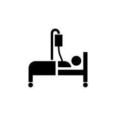 Bed icon isolated on white background. Hospital bed icon