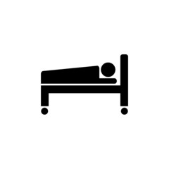 Bed icon isolated on white background. Hospital bed icon