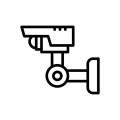 line style icon of security camera isolated on white background. EPS 10