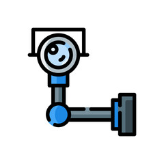 filled line style icon of security camera. vector illustration for graphic design, website, UI isolated on white background. EPS 10