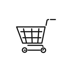 Vector design of shopping cart and shopping basket icons on isolated white background. Used as a company logo template, website design and smartphone application. Stock illustration.
